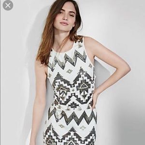 Cream Sequin EXPRESS cocktail dress